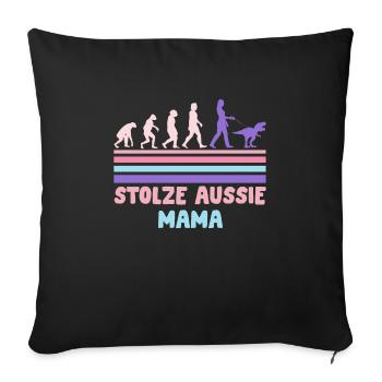 Chien Maman PROUD AUSSIE MOM Berger Australien - Housse de coussin décorative 45 x 45 cm - noir - Devant