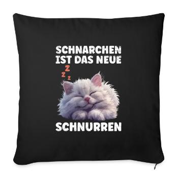 Persian Cat SNORING IS THE NEW PURR - Sofa pillowcase 17,3'' x 17,3'' (45 x 45 cm) - black - Front