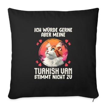 Maman chat AIMERAIT MAIS MA CAMIONNETTE TURQUE - Housse de coussin décorative 45 x 45 cm - noir - Devant