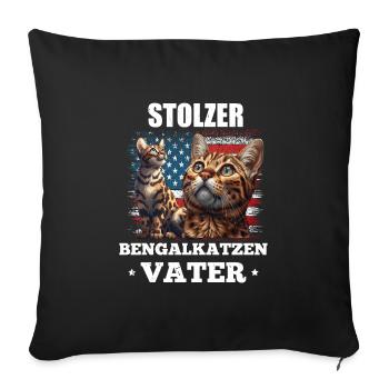 Propriétaires de Bengal Cats FIERS CHATS BENGAL - Housse de coussin décorative 45 x 45 cm - noir - Devant