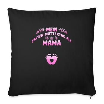 FIRST MOTHER'S DAY AS A MOM - Sofa pillowcase 17,3'' x 17,3'' (45 x 45 cm) - black - Front