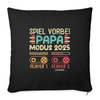 GAME BY DAD MODE 2025 Funny Player Dad - Sofa pillowcase 17,3'' x 17,3'' (45 x 45 cm) - black - Front