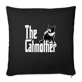 Cat Mom The Catmother Crazy Cat Mother Kitty Mommy - Sofa pillowcase 17,3'' x 17,3'' (45 x 45 cm) - black - Front