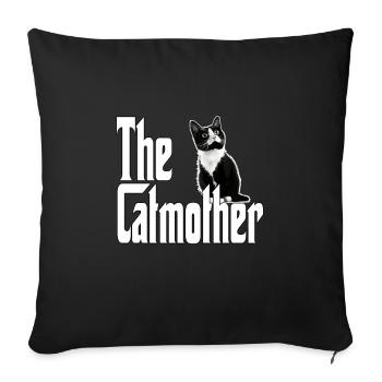 Cat Mom The Catmother Crazy Cat Mother Kitty Mommy - Sofa pillowcase 17,3'' x 17,3'' (45 x 45 cm) - black - Front
