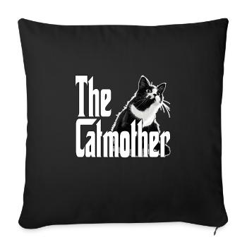 Cat Mom The Catmother Crazy Cat Mother Kitty Mommy - Sofa pillowcase 17,3'' x 17,3'' (45 x 45 cm) - black - Front