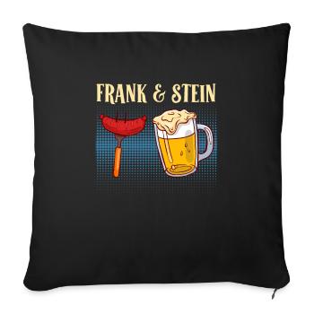 Frank und Stein Wurst und Bier Bayern - Sofakissenbezug 45 x 45 cm - Schwarz - Vorne