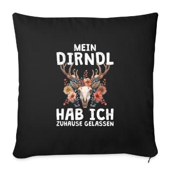 I left my dirndl at home in the closet - Sofa pillowcase 17,3'' x 17,3'' (45 x 45 cm) - black - Front