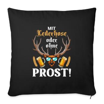 With or without lederhosen, cheers! Beer drinkers - Sofa pillowcase 17,3'' x 17,3'' (45 x 45 cm) - black - Front