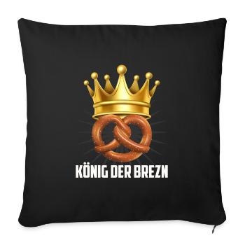 Bretzel König Bretzel Brezn Bayern - Sofa pillowcase 17,3'' x 17,3'' (45 x 45 cm) - black - Front