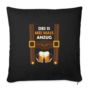 Des is mei Mass Suit Beer Drinker Beer Saying - Sofa pillowcase 17,3'' x 17,3'' (45 x 45 cm) - black - Front