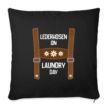 Aujourd’hui sans lederhosen Costume de remplacement hommes - Housse de coussin décorative 45 x 45 cm - noir - Devant