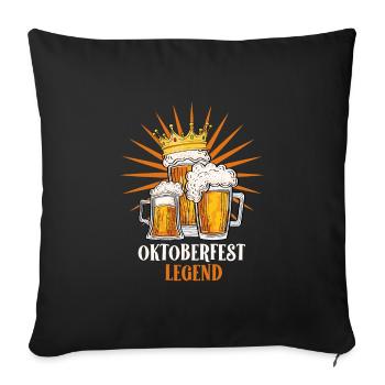 King Legend Buveur de bière - Housse de coussin décorative 45 x 45 cm - noir - Devant