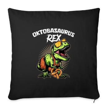 Oktobasaurus Rex Pretzelrex Pretzelsaurus - Housse de coussin décorative 45 x 45 cm - noir - Devant