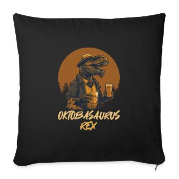 Oktbasaurusrex Bière Dinosaure Buveur de bière - Housse de coussin décorative 45 x 45 cm - noir - Devant