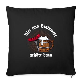 Beer and bratwurst are part of Bavaria - Sofa pillowcase 17,3'' x 17,3'' (45 x 45 cm) - black - Front