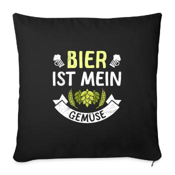 La bière est mon légume Drôle de dicton de bière - Housse de coussin décorative 45 x 45 cm - noir - Devant