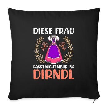 Dirndl zu klein Trachtenshirt Damen Tracht Dirndl - Sofakissenbezug 45 x 45 cm - Schwarz - Vorne