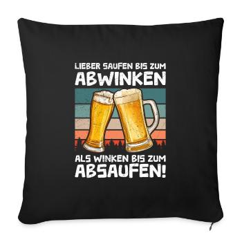 Funny Beer Drinker Saying Beer - Sofa pillowcase 17,3'' x 17,3'' (45 x 45 cm) - black - Front
