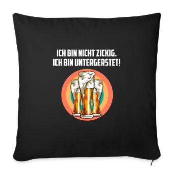 Nicht nur untergersted Bier Spruch - Sofakissenbezug 45 x 45 cm - Schwarz - Vorne