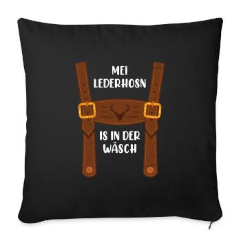 Mon Lederhosen est dans le remplacement de la lessive Costume traditionnel - Housse de coussin décorative 45 x 45 cm - noir - Devant