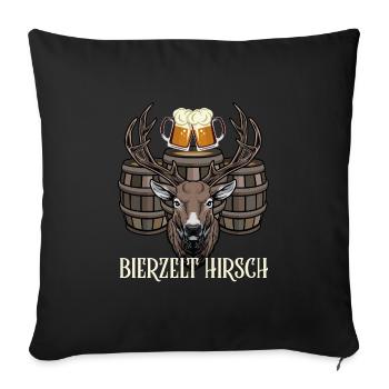 Tente à bière Hirsch - Housse de coussin décorative 45 x 45 cm - noir - Devant
