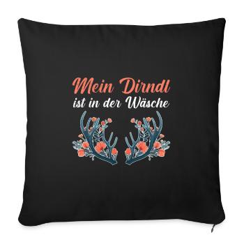 Heute ohne Dirndl Ersatz Dirndl Damen - Sofakissenbezug 45 x 45 cm - Schwarz - Vorne