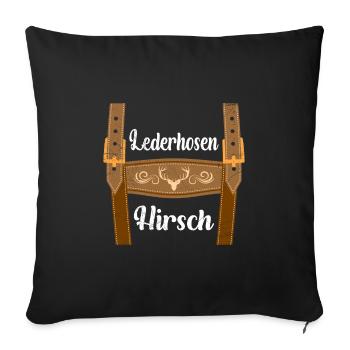 Beer tent deer with lederhosen Bavaria - Sofa pillowcase 17,3'' x 17,3'' (45 x 45 cm) - black - Front