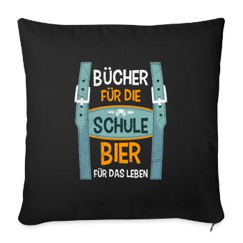 Livres pour l’école Bière pour la vie - Housse de coussin décorative 45 x 45 cm - noir - Devant