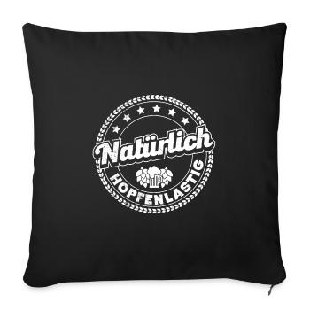 Tente à bière naturellement houblonnée drôle - Housse de coussin décorative 45 x 45 cm - noir - Devant