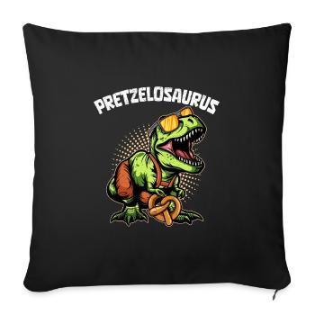 Oktobasaurus Rex Pretzelrex Pretzelsaurus - Housse de coussin décorative 45 x 45 cm - noir - Devant