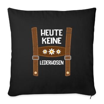 Aujourd’hui sans lederhosen Costume de remplacement hommes - Housse de coussin décorative 45 x 45 cm - noir - Devant