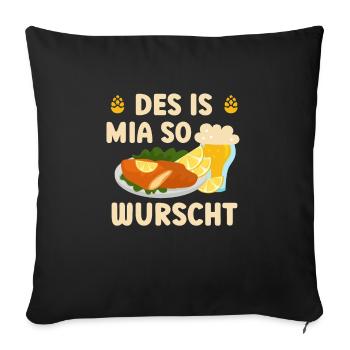 That's me so wurscht Bavarian saying - Sofa pillowcase 17,3'' x 17,3'' (45 x 45 cm) - black - Front