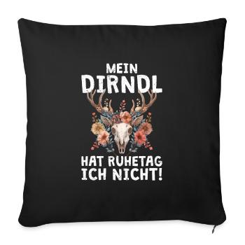 Mon dirndl a un jour de repos Je n’ai pas de chemise traditionnelle - Housse de coussin décorative 45 x 45 cm - noir - Devant