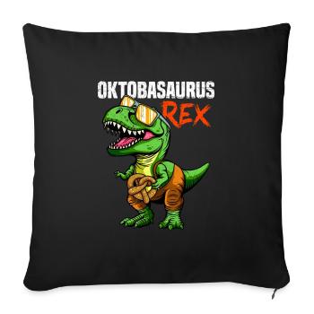 Oktobasaurus Rex Pretzelrex Pretzelsaurus - Housse de coussin décorative 45 x 45 cm - noir - Devant