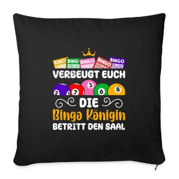 Bingo Lover BOW TO THE BINGO QUEEN - Sofa pillowcase 17,3'' x 17,3'' (45 x 45 cm) - black - Front