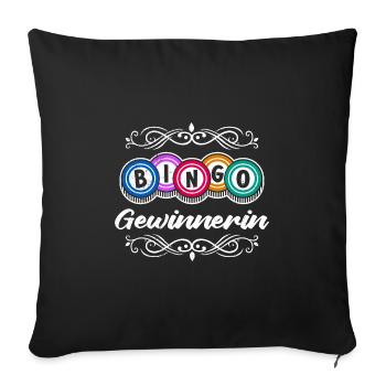 BINGO WINNER Funny Bingo Player Bingo - Sofa pillowcase 17,3'' x 17,3'' (45 x 45 cm) - black - Front