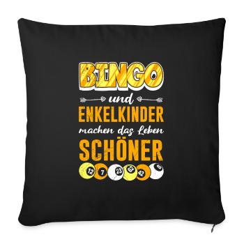 BINGO AND GRANDCHILDREN MAKE LIFE MORE BEAUTIFUL - Sofa pillowcase 17,3'' x 17,3'' (45 x 45 cm) - black - Front