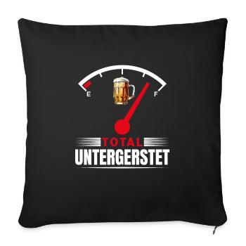 Munich Folk Festival TOTAL UNTERGERSTET Funny - Sofa pillowcase 17,3'' x 17,3'' (45 x 45 cm) - black - Front