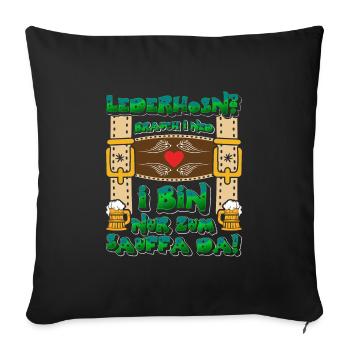 LEATHER PANTS? I DON'T NEED I AM ONLY THERE FOR DRINKING - Sofa pillowcase 17,3'' x 17,3'' (45 x 45 cm) - black - Front