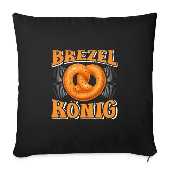 Munich BREZEL KÖNIG Funny - Sofa pillowcase 17,3'' x 17,3'' (45 x 45 cm) - black - Front