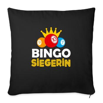 Bingo Granny BINGO WINNER Funny Bingo Player - Sofa pillowcase 17,3'' x 17,3'' (45 x 45 cm) - black - Front
