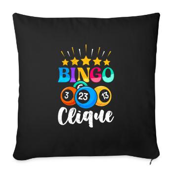 Bingo Player BINGO CLIQUE Fun Bingo - Sofa pillowcase 17,3'' x 17,3'' (45 x 45 cm) - black - Front