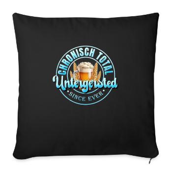 Munich Folk Festival CHRONICALLY TOTALLY UNTERGERSTED - Sofa pillowcase 17,3'' x 17,3'' (45 x 45 cm) - black - Front