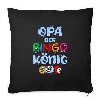 GRAND-PÈRE LE ROI DU BINGO Joueur de bingo amusant - Housse de coussin décorative 45 x 45 cm - noir - Devant