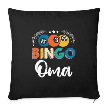 BINGO Grannny Drôle de grand-mère Joueur de bingo - Housse de coussin décorative 45 x 45 cm - noir - Devant