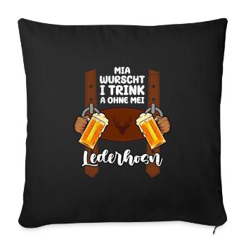 I drink Bayern beer even without lederhosen - Sofa pillowcase 17,3'' x 17,3'' (45 x 45 cm) - black - Front