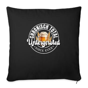 Munich Folk Festival CHRONICALLY TOTALLY UNTERGERSTED - Sofa pillowcase 17,3'' x 17,3'' (45 x 45 cm) - black - Front