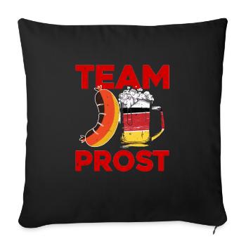 Munich Folk Festival TEAM PROST Funny Bavarian - Sofa pillowcase 17,3'' x 17,3'' (45 x 45 cm) - black - Front