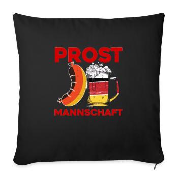 Münchner Volksfest PROST MANNSCHAFT Lustiges - Sofa pillowcase 17,3'' x 17,3'' (45 x 45 cm) - black - Front