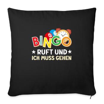 BINGO CALLS AND I MUST TO GO Amateurs de bingo - Housse de coussin décorative 45 x 45 cm - noir - Devant
